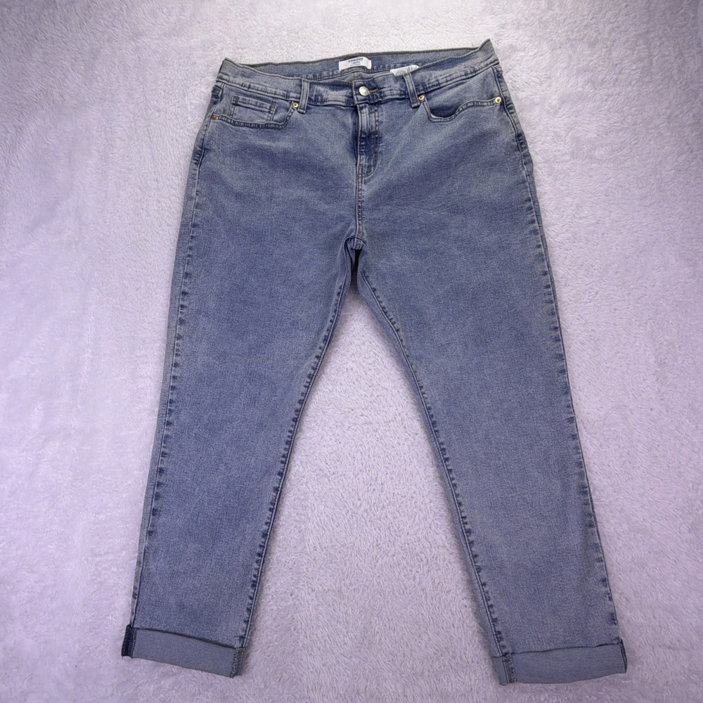Levis Denizen Boyfriend Cut Stonewashed Capri Crop High-Rise Womens 12 (35x25)